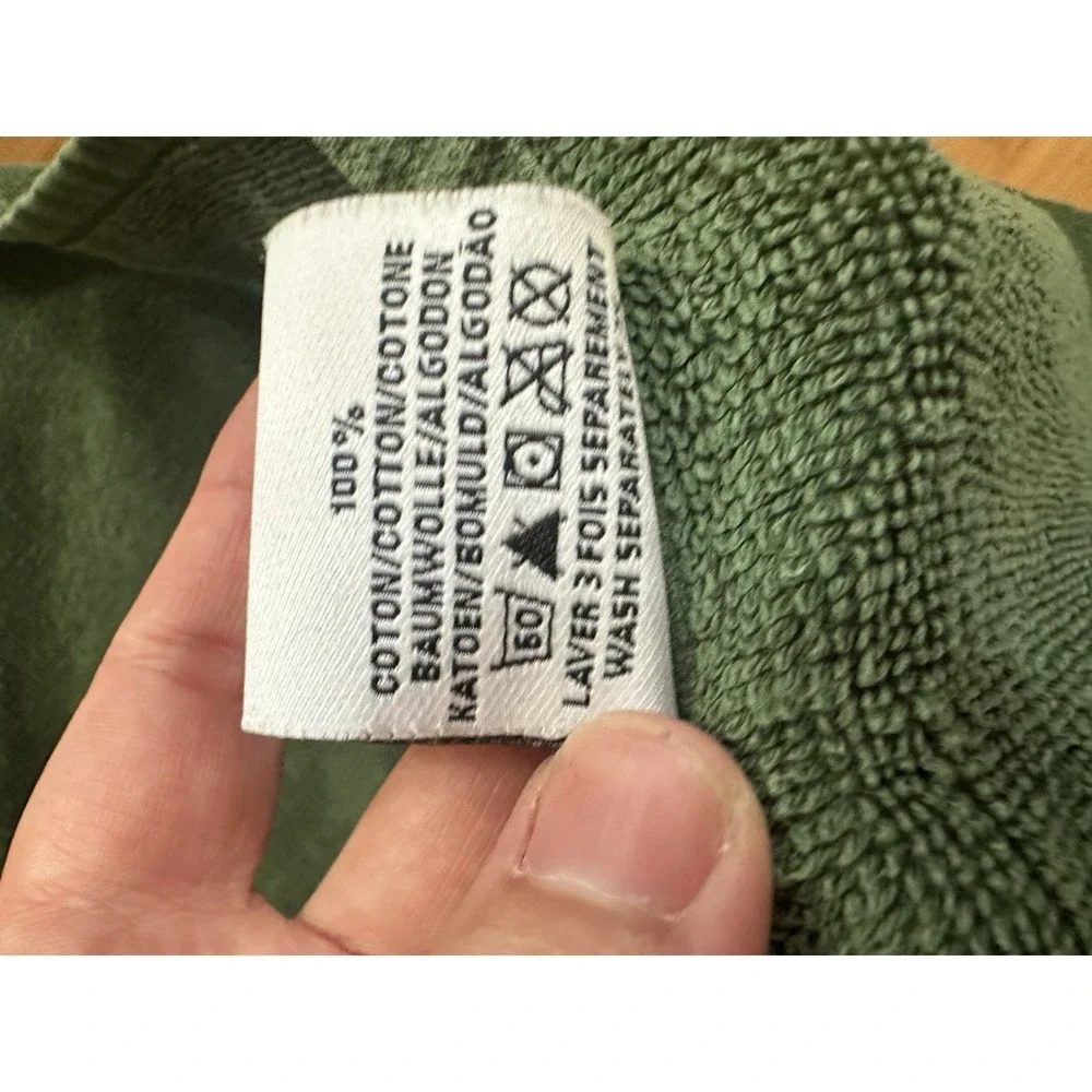 VTG Lacoste Parfums Bath Towel 25x48 Green Cotton